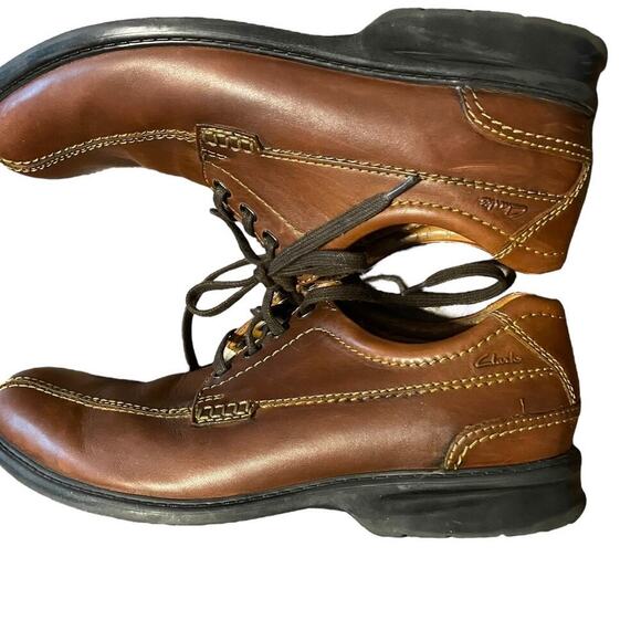 Clarks Mens Brown Leather Colson Over Oxford Dress Casual Sz 12 - Picture 3 of 7